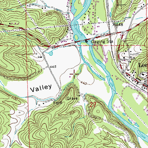 Topographic Map of Greenwood Valley, MO