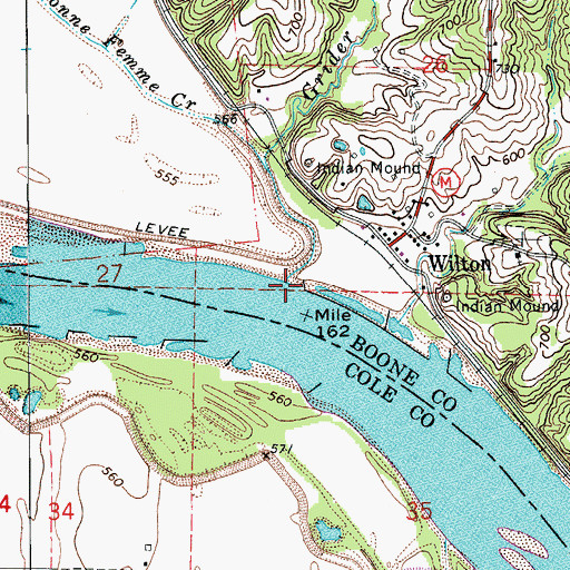 Topographic Map of Grider Branch, MO