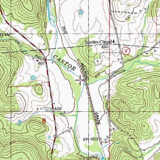 Topographic Map of Grounds Creek, MO