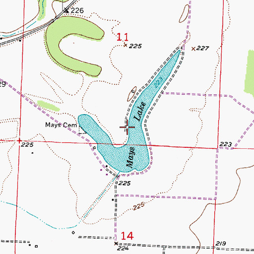 Topographic Map of Mays Lake, AR