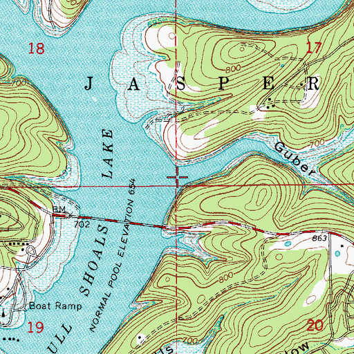 Topographic Map of Guber Hollow, MO