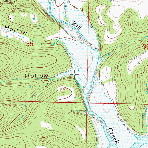 Topographic Map of Gum Hollow, MO