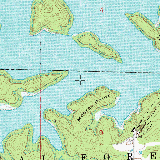 Topographic Map of Gum Spring Hollow, MO