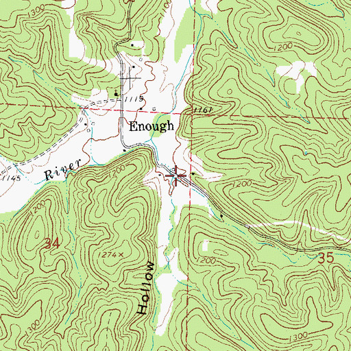 Topographic Map of Guyser Hollow, MO