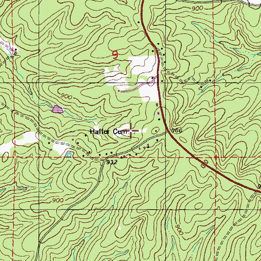 Topographic Map of Haffer Cemetery, MO