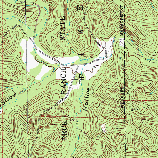 Topographic Map of Hail Hollow, MO