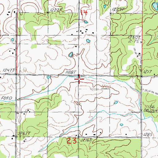 Topographic Map of Halfway School (historical), MO