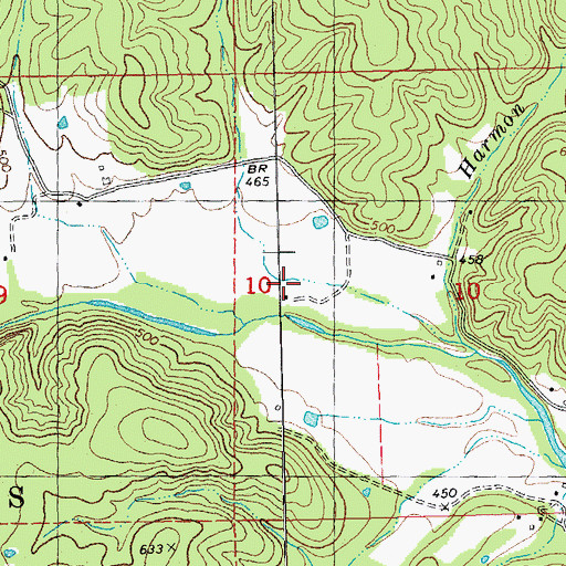 Topographic Map of Halloran School (historical), MO