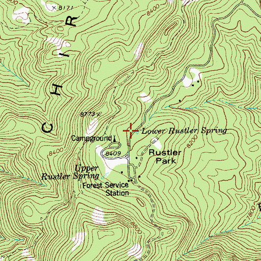 Topographic Map of Lower Rustler Spring, AZ