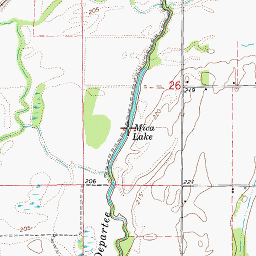 Topographic Map of Mica Lake, AR