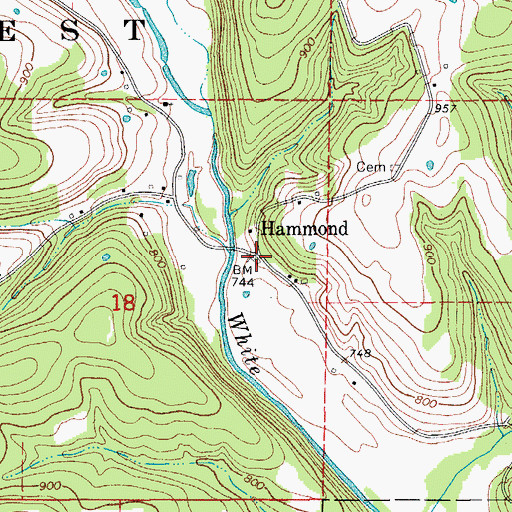 Topographic Map of Hammond, MO
