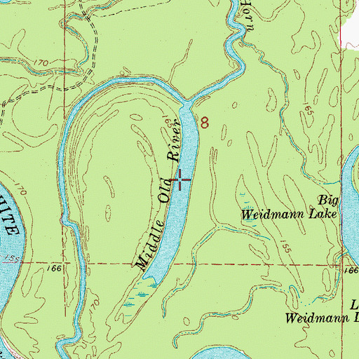 Topographic Map of Middle Old River, AR