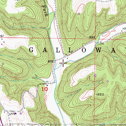 Topographic Map of Hancock Hollow, MO