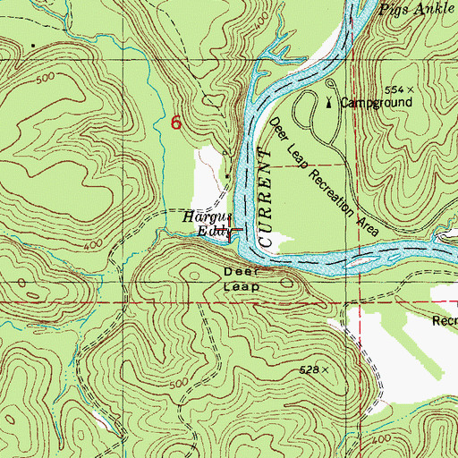 Topographic Map of Hargus Eddy, MO
