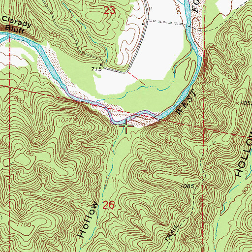 Topographic Map of Harrison Hollow, MO