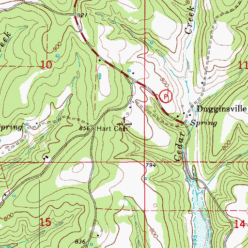 Topographic Map of Hart Cemetery, MO