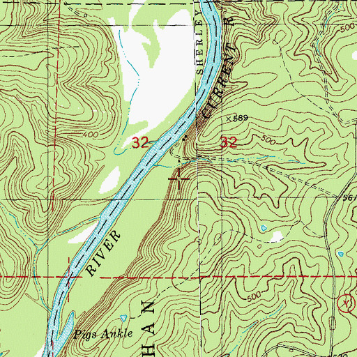 Topographic Map of Haws Club, MO