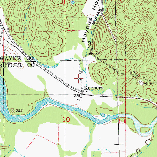 Topographic Map of Haynes Hollow, MO