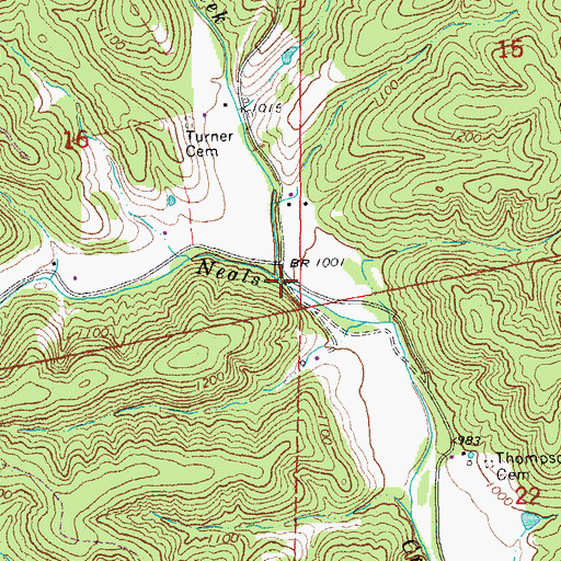 Topographic Map of Henderson Creek, MO