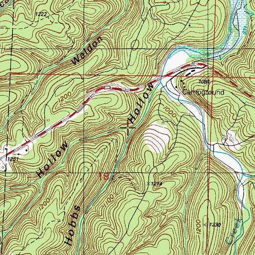 Topographic Map of Henderson Hollow, MO