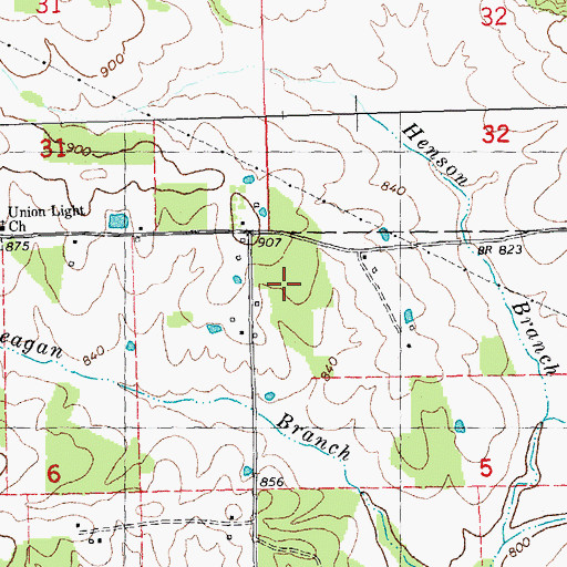 Topographic Map of Henson School, MO