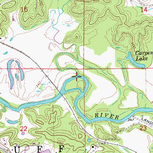 Topographic Map of Hickory Creek, MO