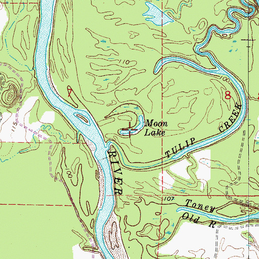 Topographic Map of Moon Lake, AR