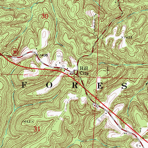 Topographic Map of Hill City, MO