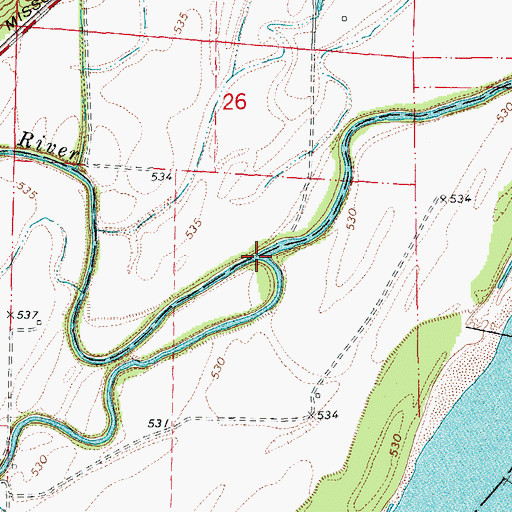 Topographic Map of Hillers Creek, MO