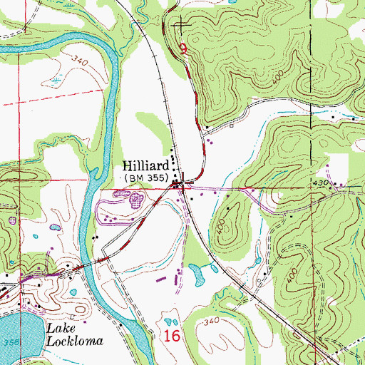 Topographic Map of Hilliard, MO