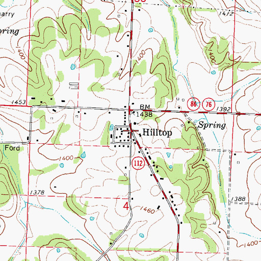 Topographic Map of Hilltop, MO