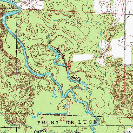 Topographic Map of Mopkins Lake, AR