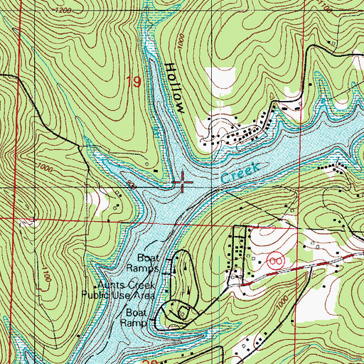 Topographic Map of Hodge Hollow, MO