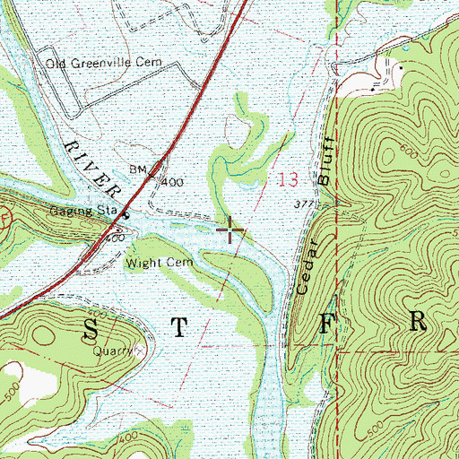 Topographic Map of Holliday Creek, MO