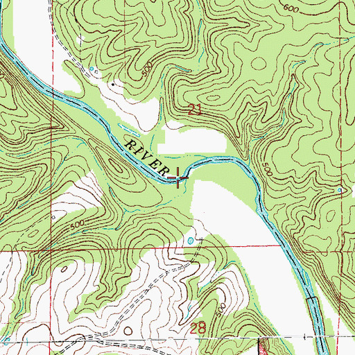 Topographic Map of Hollow Branch, MO