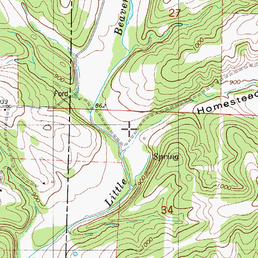 Topographic Map of Homestead Hollow, MO