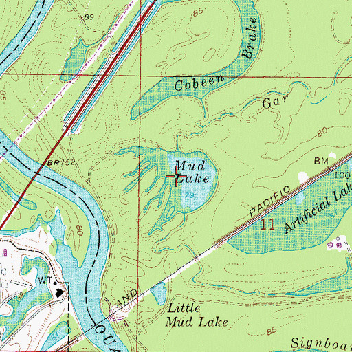 Topographic Map of Mud Lake, AR