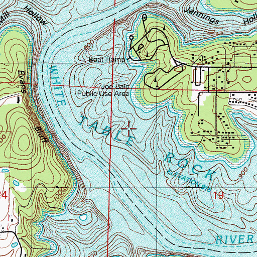 Topographic Map of Horn Cemetery (historical), MO