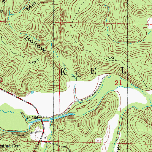 Topographic Map of Horse Hollow, MO