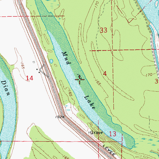 Topographic Map of Mud Lake, AR