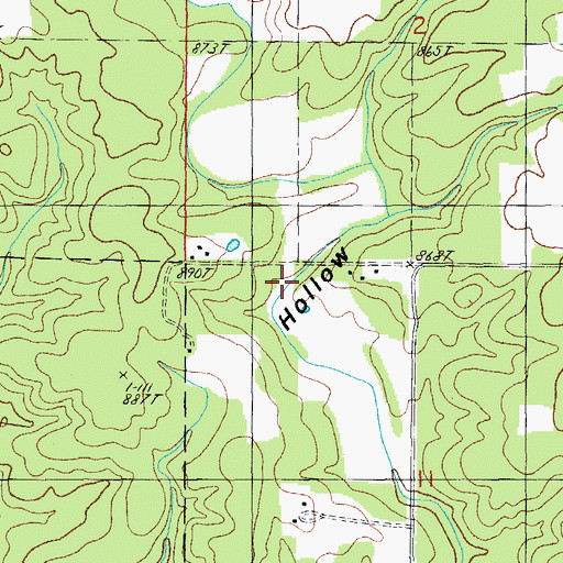 Topographic Map of Howell Creek, MO