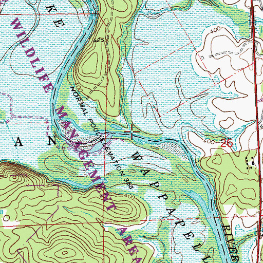 Topographic Map of Hubble Creek, MO