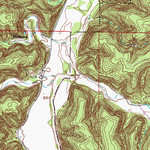 Topographic Map of Hurd Hollow, MO