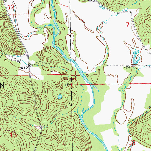 Topographic Map of Hurricane Hollow, MO