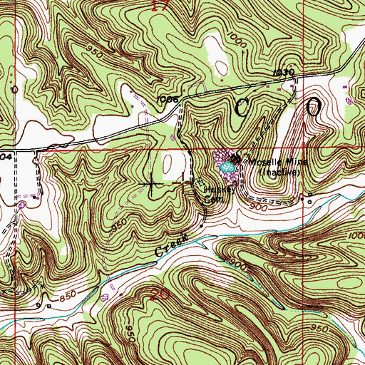 Topographic Map of Huskey Cemetery, MO