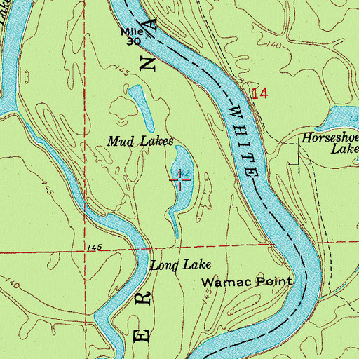 Topographic Map of Mud Lakes, AR