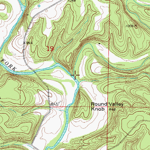 Topographic Map of Indian Creek, MO