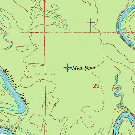 Topographic Map of Mud Pond, AR