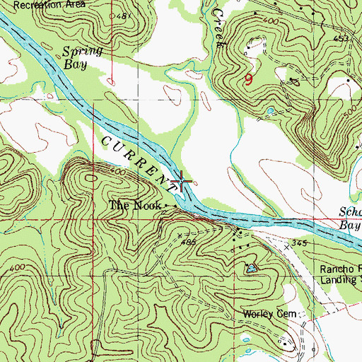 Topographic Map of Isaacs Creek, MO