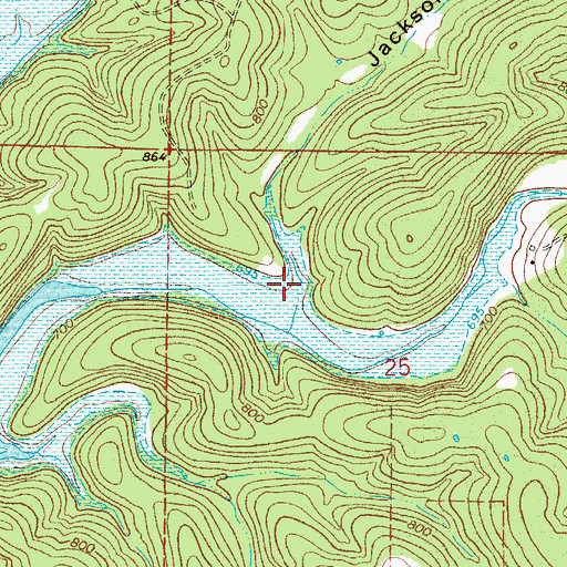 Topographic Map of Jackson Hollow, MO